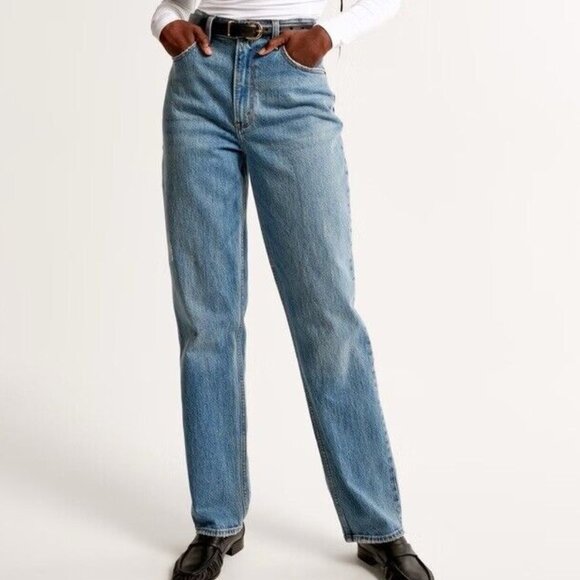 Abercrombie & Fitch Denim - Abercrombie & Fitch Jeans Women’s 28 6 blue 90's straight leg ultra high rise